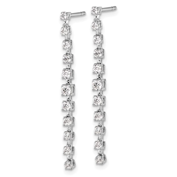 14k White Gold 3/4 carat Lab Grown Diamond VS/SI+ G+ Complete Dangle Post Earrings