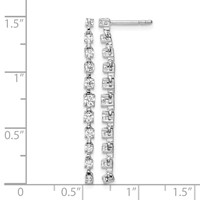 14K White Gold 0.75 Carat Lab Grown Diamond VS SI+ G+ Complete Dangle Post Earrings view 4