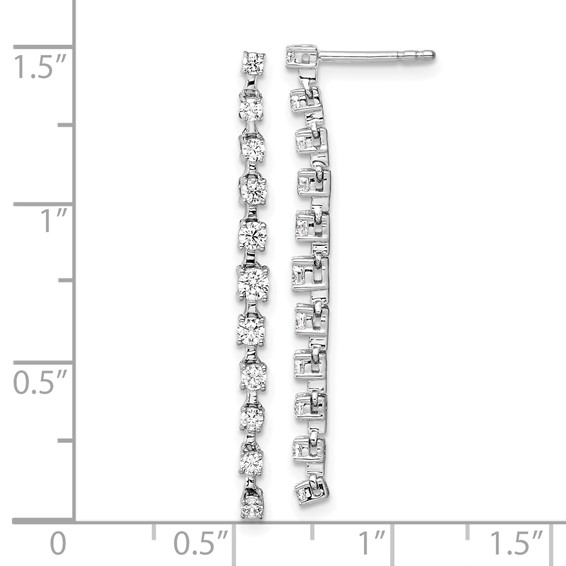 14k White Gold 3/4 carat Lab Grown Diamond VS/SI+ G+ Complete Dangle Post Earrings