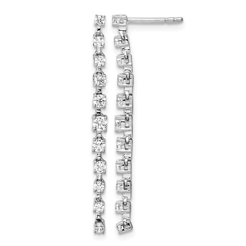 14K White Gold 0.75 Carat Lab Grown Diamond VS SI+ G+ Complete Dangle Post Earrings
