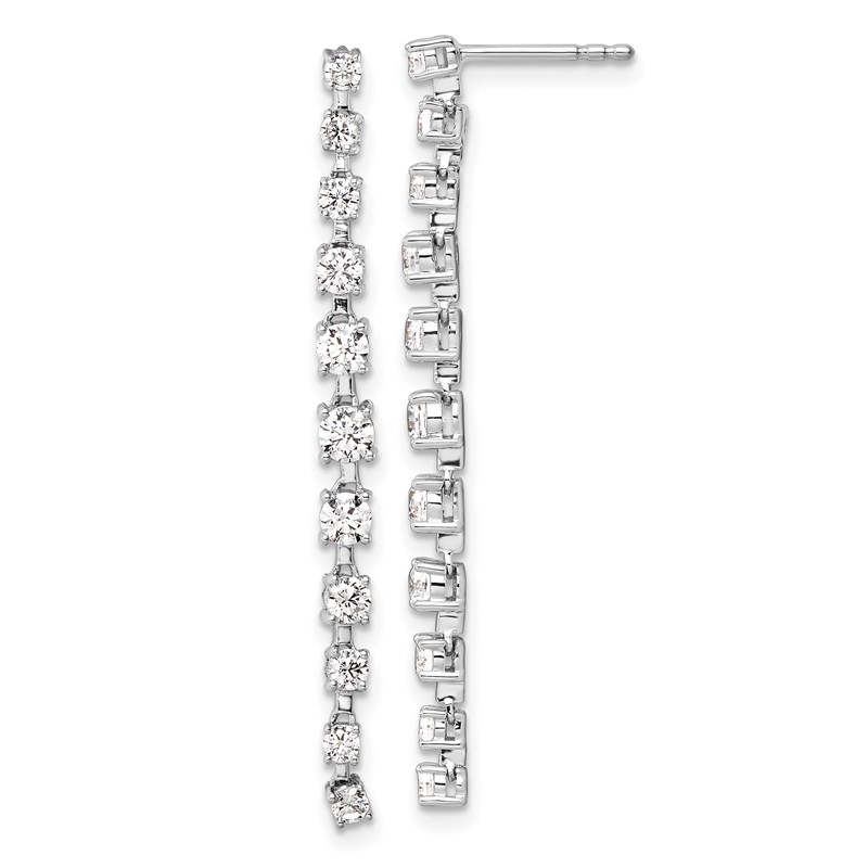True Origin 14k White Gold 3/8 carat Lab Grown Diamond VS DEF Post Dangle Earrings