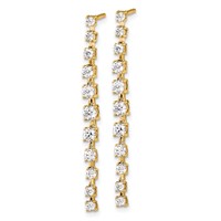 True Origin 14K Yellow Gold 0.38 Carat Lab Grown Diamond VS+ F+ Complete Post Dangle Earrings view 2
