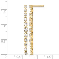 True Origin 14K Yellow Gold 0.38 Carat Lab Grown Diamond VS+ F+ Complete Post Dangle Earrings view 4