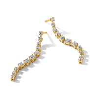 True Origin 14K Yellow Gold 0.38 Carat Lab Grown Diamond VS+ F+ Complete Post Dangle Earrings view 5