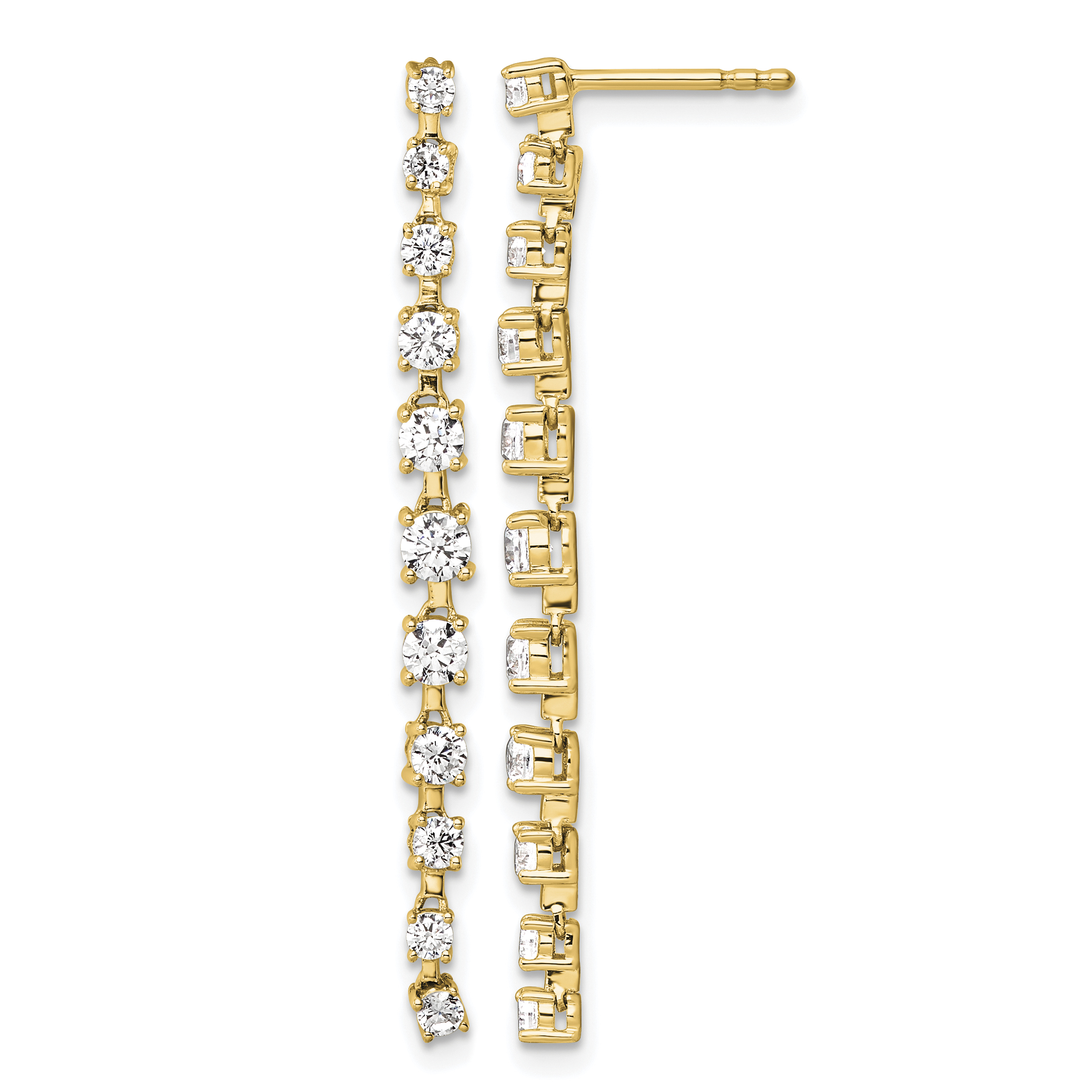 True Origin 14k 3/8 carat Lab Grown Diamond VS DEF Post Dangle Earrings (EM9794-130-YLD)