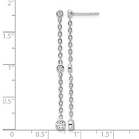 True Origin 14K White Gold 0.33 Carat Lab Grown Diamond VS+ F+ Complete Graduated Dangle Post Earrings view 4
