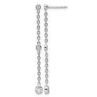 True Origin 14K White Gold 0.33 Carat Lab Grown Diamond VS+ F+ Complete Graduated Dangle Post Earrings view 1