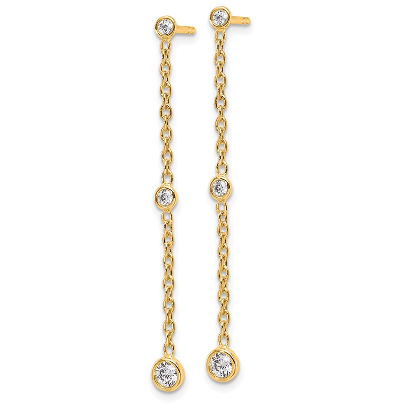 True Origin 14K 1/3 carat Lab Grown Diamond VS DEF Graduated Dangle Post Earring