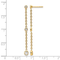 True Origin 14K Yellow Gold 0.33 Carat Lab Grown Diamond VS+ F+ Complete Graduated Dangle Post Earrings view 4