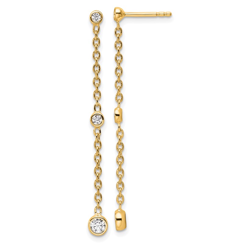 True Origin 14K 1/3 carat Lab Grown Diamond VS DEF Graduated Dangle Post Earring
