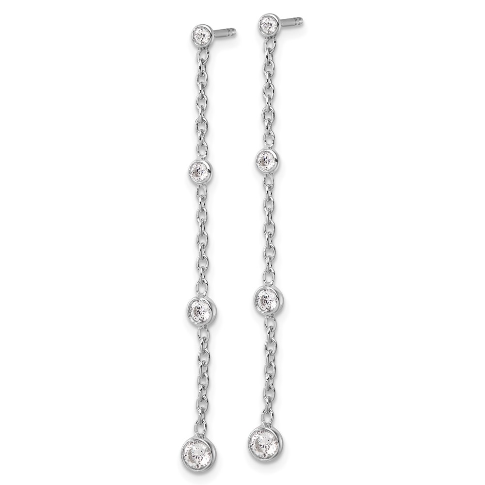 True Origin 14K White Gold 1/2 carat Lab Grown Diamond VS DEF Graduated Dangle Post Earring (EM9796-047-WLD)