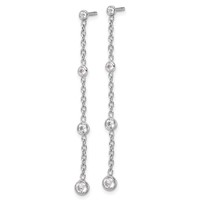 True Origin 14K White Gold 0.50 Carat Lab Grown Diamond VS+ F+ Complete Graduated Dangle Post Earrings view 2