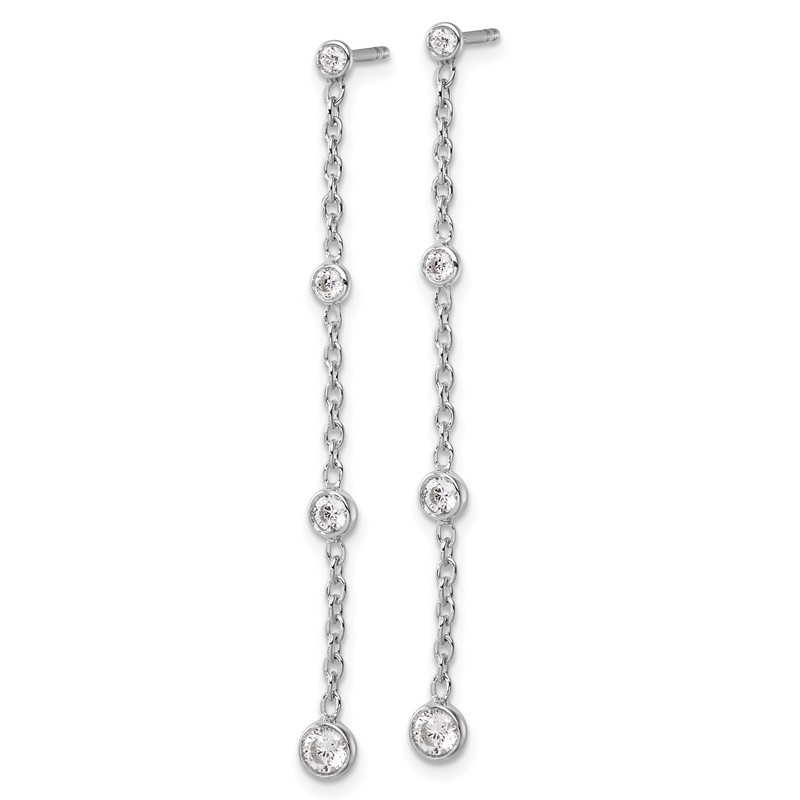 True Origin 14K White Gold 1/2 carat Lab Grown Diamond VS DEF Graduated Dangle Post Earring