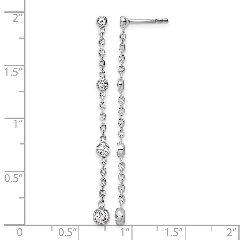 True Origin 14K White Gold 1/2 carat Lab Grown Diamond VS DEF Graduated Dangle Post Earring (EM9796-047-WLD)