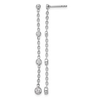 True Origin 14K White Gold 0.50 Carat Lab Grown Diamond VS+ F+ Complete Graduated Dangle Post Earrings view 1