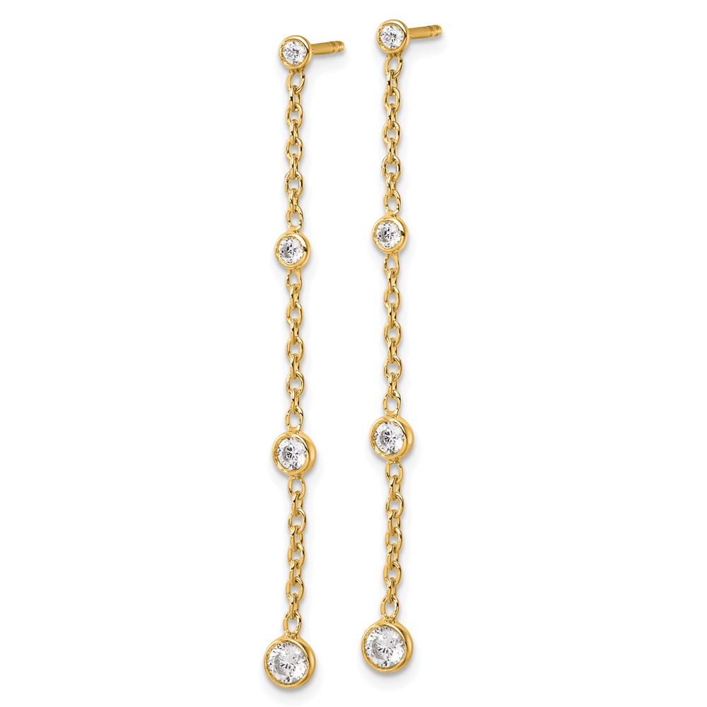 True Origin 14K 1/2 carat Lab Grown Diamond VS DEF Graduated Dangle Post Earring (EM9796-047-YLD)