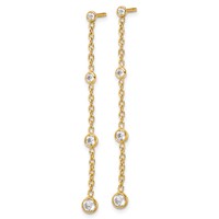 True Origin 14K Yellow Gold 0.50 Carat Lab Grown Diamond VS+ F+ Complete Graduated Dangle Post Earrings view 2