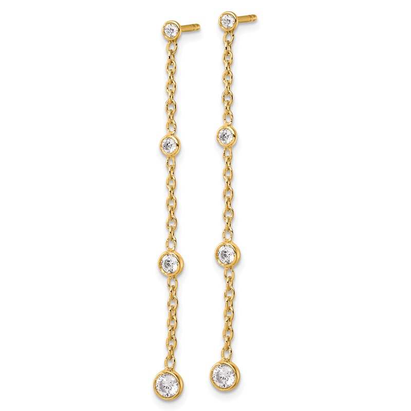 True Origin 14K 1/2 carat Lab Grown Diamond VS DEF Graduated Dangle Post Earring