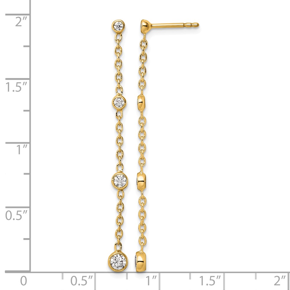 True Origin 14K 1/2 carat Lab Grown Diamond VS DEF Graduated Dangle Post Earring (EM9796-047-YLD)