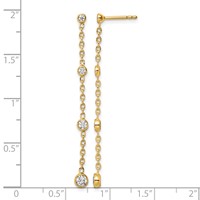 True Origin 14K Yellow Gold 0.50 Carat Lab Grown Diamond VS+ F+ Complete Graduated Dangle Post Earrings view 4