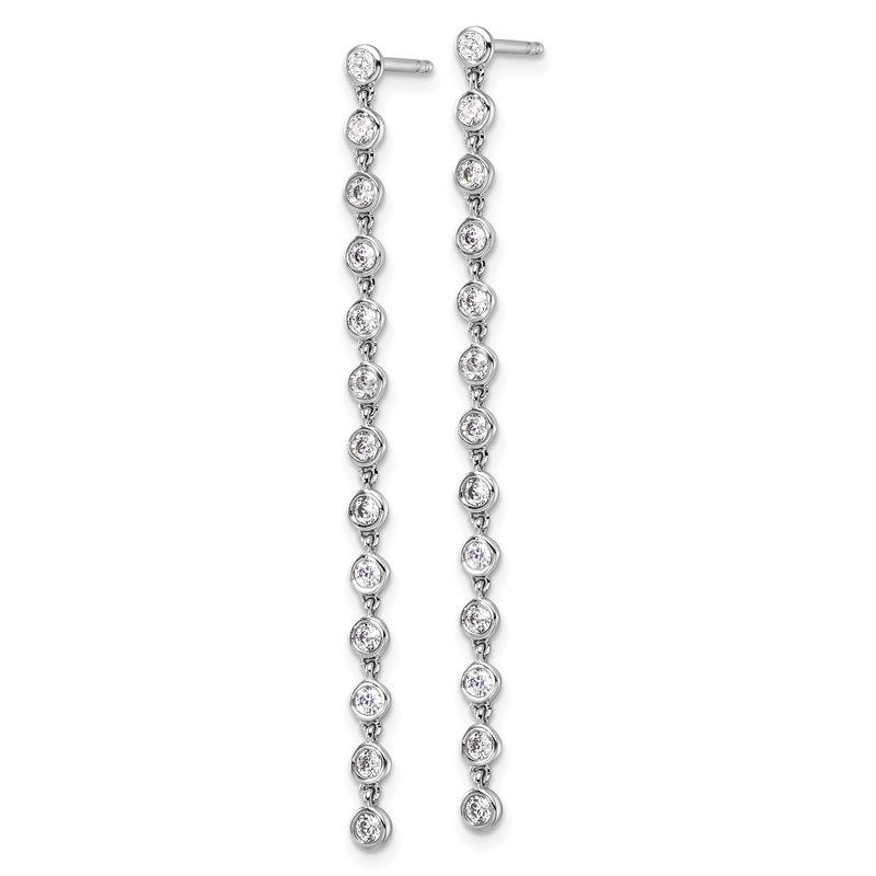 True Origin 14K White Gold 5/8 carat Lab Grown Diamond VS DEF Graduated Dangle Post Earring