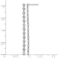 True Origin 14K White Gold 0.62 Carat Lab Grown Diamond VS+ F+ Complete Graduated Dangle Post Earrings view 4