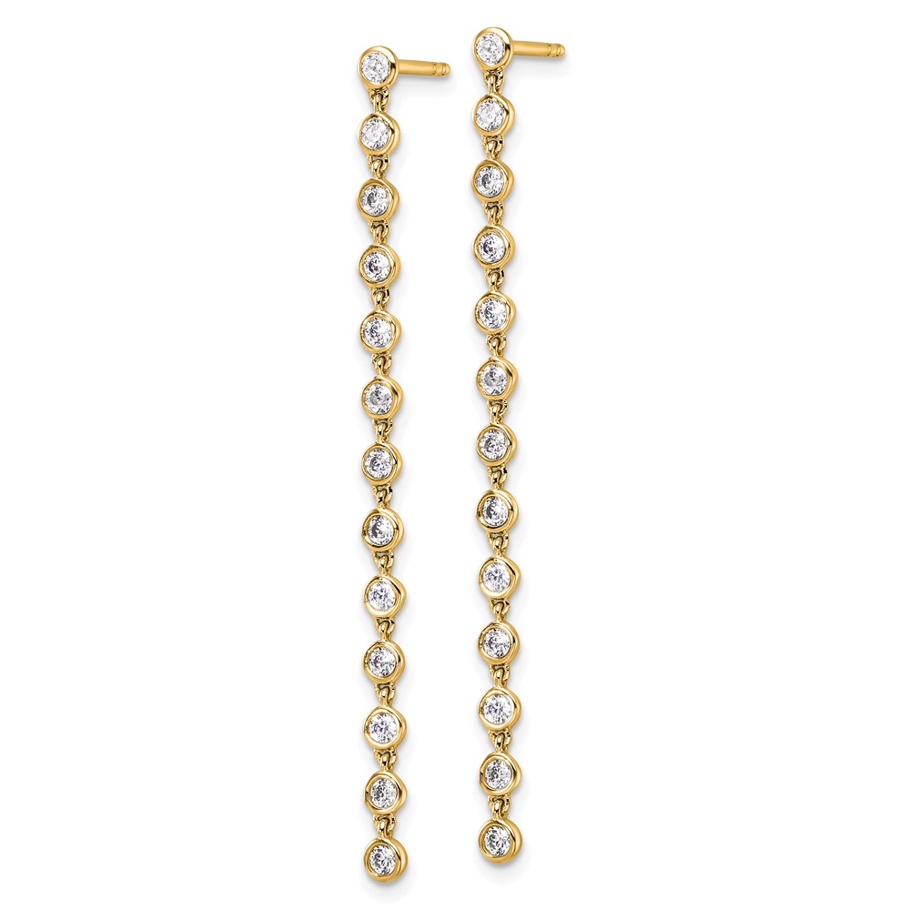 True Origin 14K 5/8 carat Lab Grown Diamond VS DEF Graduated Dangle Post Earring (EM9797-065-YLD)