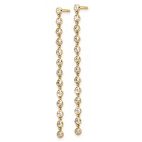 True Origin 14K Yellow Gold 0.62 Carat Lab Grown Diamond VS+ F+ Complete Graduated Dangle Post Earrings view 2