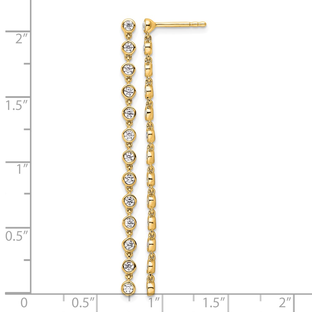 True Origin 14K 5/8 carat Lab Grown Diamond VS DEF Graduated Dangle Post Earring (EM9797-065-YLD)