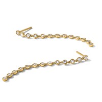 True Origin 14K Yellow Gold 0.62 Carat Lab Grown Diamond VS+ F+ Complete Graduated Dangle Post Earrings view 5