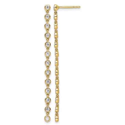 True Origin 14K Yellow Gold 0.62 Carat Lab Grown Diamond VS+ F+ Complete Graduated Dangle Post Earrings