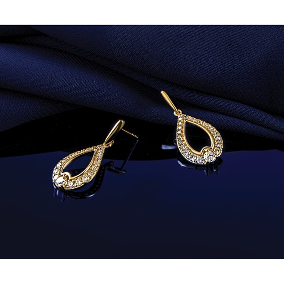 14k 1 carat Lab Grown Diamond VS/SI+ G+ Teardrop Post Dangle Earrings