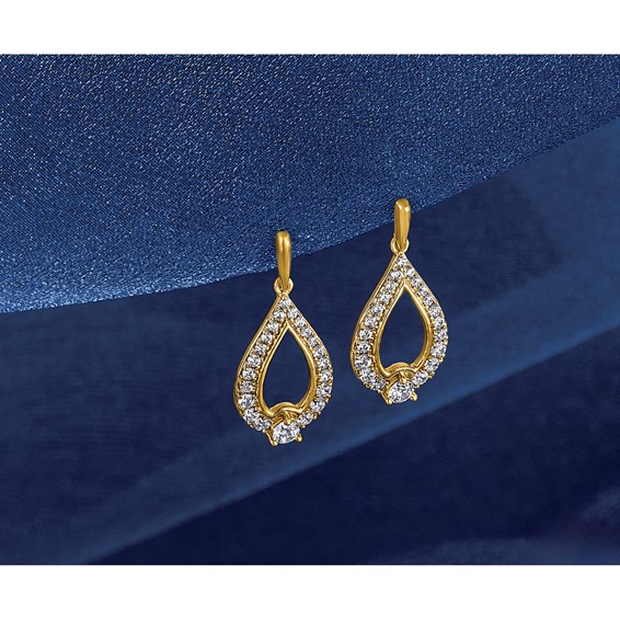 14k 1 carat Lab Grown Diamond VS/SI+ G+ Teardrop Post Dangle Earrings