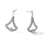 14K White Gold 1 Carat Lab Grown Diamond VS SI+ G+ Post Dangle Earrings view 5