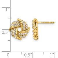 14K Yellow Gold 0.33 Carat Lab Grown Diamond VS SI+ G+ Love Knot Post Earrings view 4