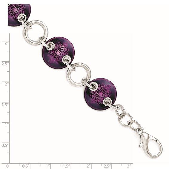 Edward Mirell Black Ti & Sterling Silver Anodized Pink Bracelet