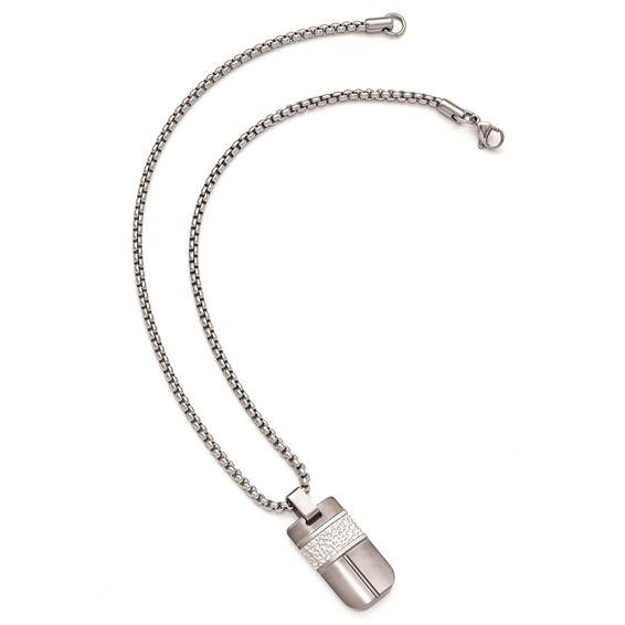 Edward Mirell Titanium & Sterling Silver Hammered Pendant Necklace