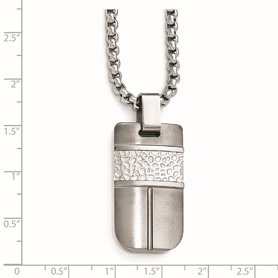 Edward Mirell Titanium & Sterling Silver Hammered Pendant Necklace