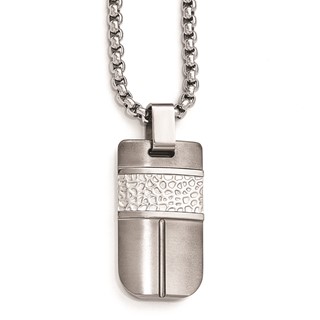 Edward Mirell Titanium & Sterling Silver Hammered Pendant Necklace