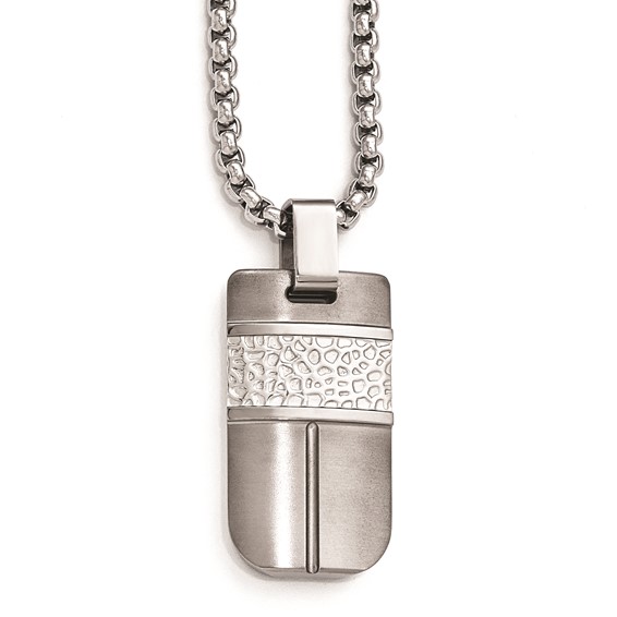 Edward Mirell Titanium & Sterling Silver Hammered Pendant Necklace