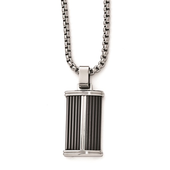 Edward Mirell Black Ti & Stainless Steel Necklace