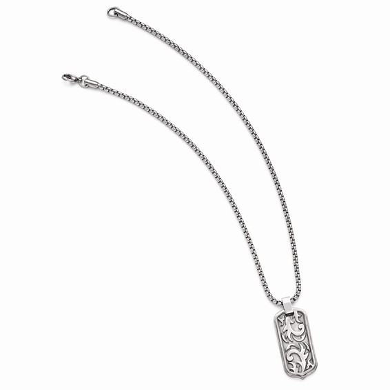 Edward Mirell Titanium Cable Dog Tag Pendant Necklace