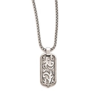 Edward Mirell Titanium Cable Dog Tag Pendant Necklace