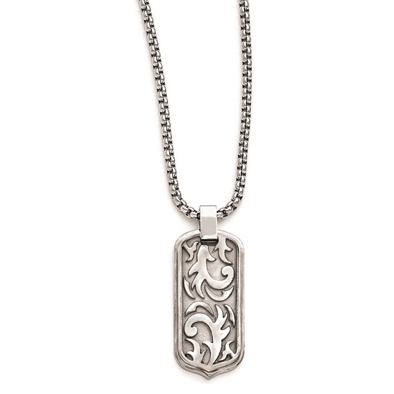 Edward Mirell Titanium Cable Dog Tag Pendant Necklace