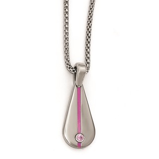 Edward Mirell Titanium Pink Anodized w/Pink Sapphire 2in ext Necklace