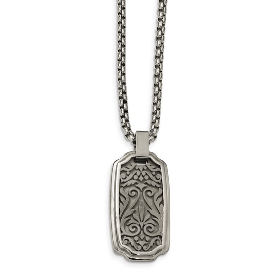 Edward Mirell Titanium Brushed & Polished Casted Pendant Necklace