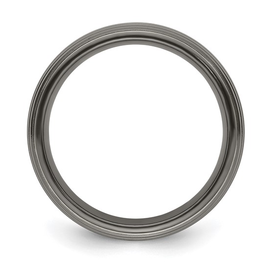 Edward Mirell Titanium Black Ti Grooved Step Edge 8mm Band
