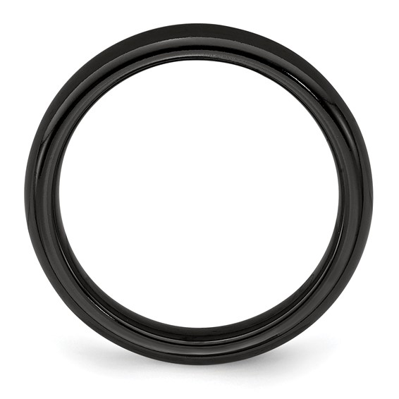 Edward Mirell Titanium Black Ti Polished Domed 4mm Band