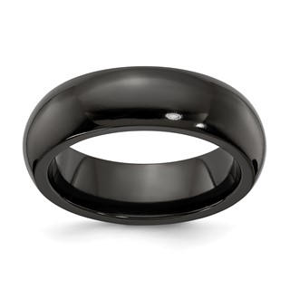 Edward Mirell Titanium Black Ti Domed 7mm Band