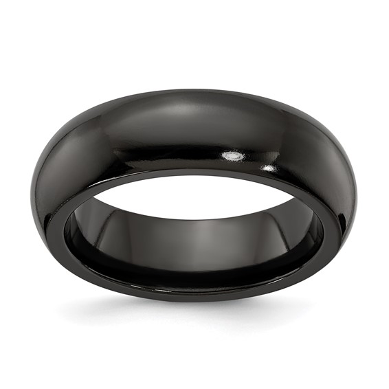 Edward Mirell Titanium Black Ti Domed 7mm Band